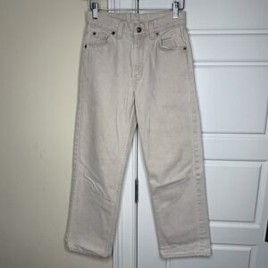 Vintage Levi's Orange Tab 562 Jeans Women's 26/27 Ecru Loose Fit Denim 1996 USA